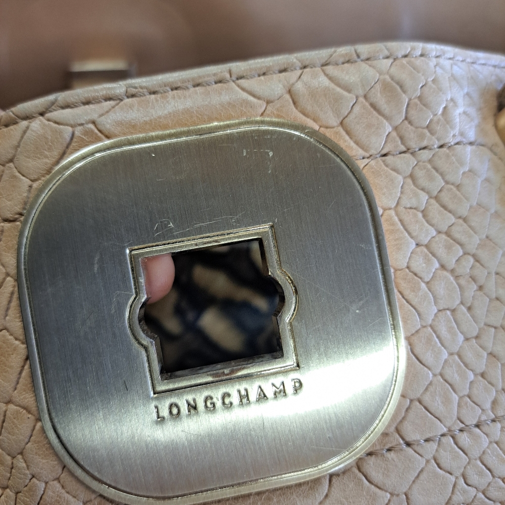 Longchamp Python Embossed Beish Bag - image 6